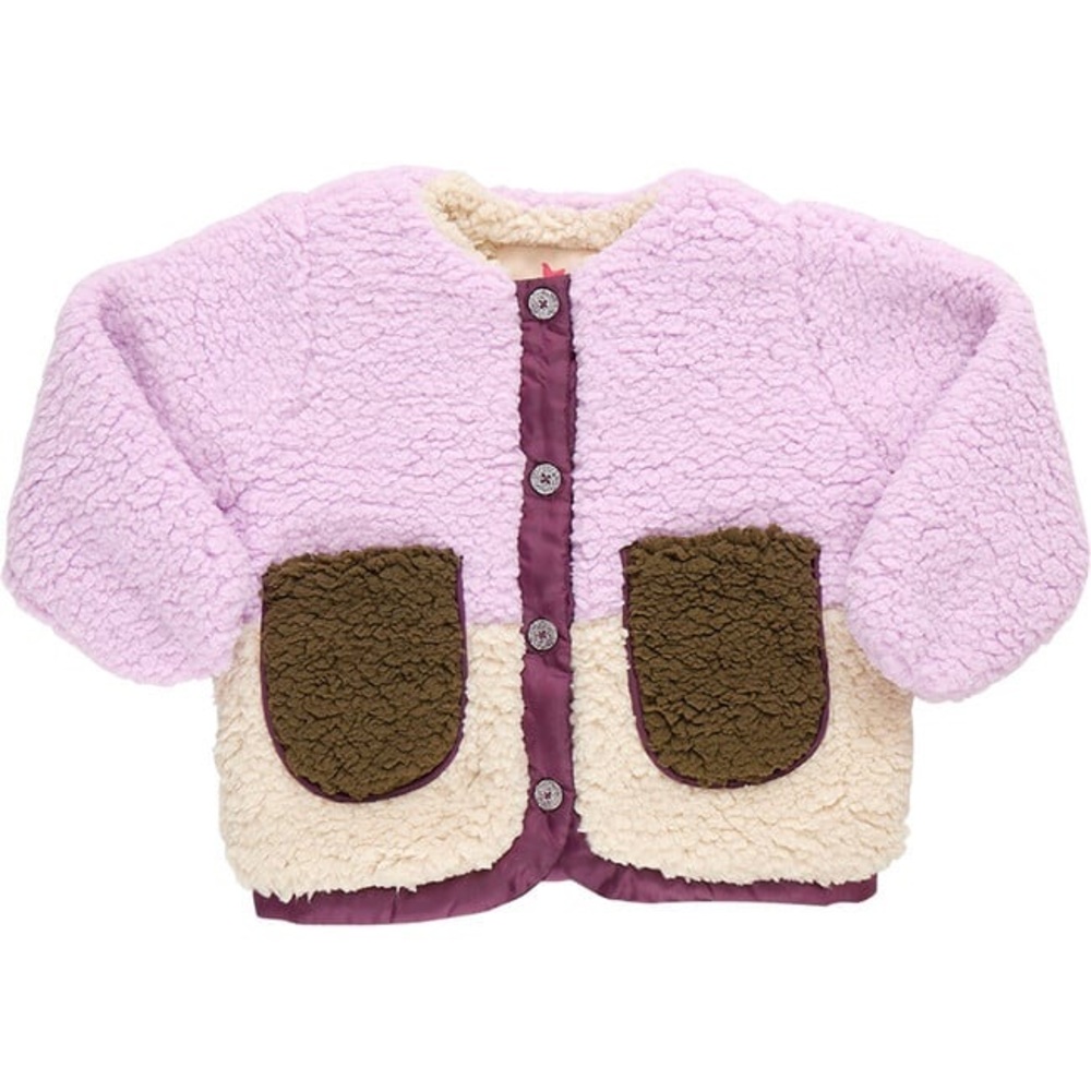 Pink Chicken Color-Block Sherpa Jacket 18/24M